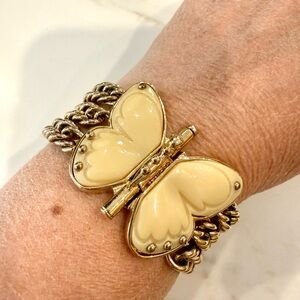 Juicy Couture Elegant Cream Butterfly Gold Tone Bracelet
